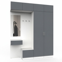 Набор мебели для прихожей "Марсель-207" МР 01-207 В2490 Ш2000 Г420 (ЛДСП Графит серый) Набор мебели для прихожей "Марсель-207" МР 01-207 В2490 Ш2000 Г420 (ЛДСП Графит серый)